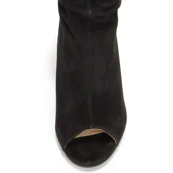 Kristin Cavallari Chinese Laundry Laurel Black Suede Peep Toe Booties. Size 6.5. - Picture 4 of 10
